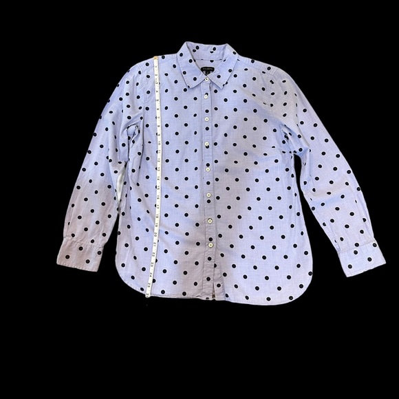 Talbots Shirt Size Small Cotton Button Down Blue Dotted Long Sleeve - Picture 5 of 12